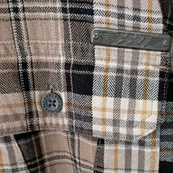 Harley Davidson Mens Plaid Shirt 2XL Button Front Short Sleeve Biker Motorcycle - Picture 6 of 16